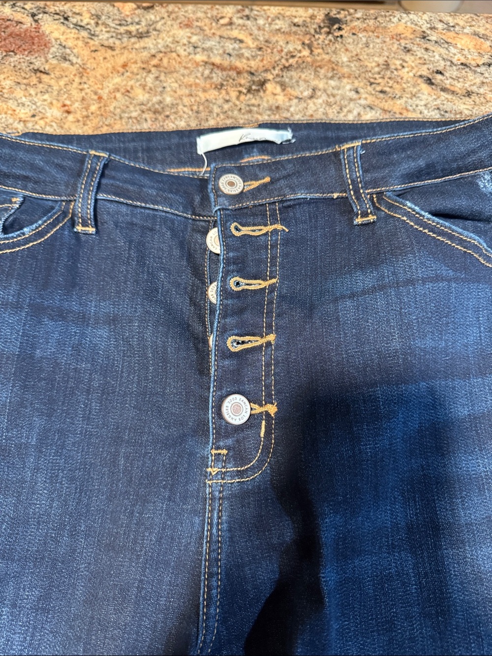 High-Rise Dark Blue Button-Fly Women's Jeans